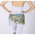 thumbnail image 2 of Chiffon Belly Dance Hip Scarf Scarves Wrap Sash Belt Skirts 4-rows Coins, 2 of 4