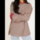 thumbnail image 5 of Camiseta de Larga Extragrande para Mujer, Túnica A Rayas con Bloques de Color, Sudadera Holgada de Otoño con Cuello Redondo y Rojo M, 5 of 10