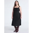 thumbnail image 3 of Scoop Women’s and Women’s Plus Foldover Square Neck Midi Dress, Sizes XS-4X, 3 of 5