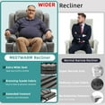 thumbnail image 5 of MEETWARM Oversized Dual Motor Lay Flat Power Lift Recliner Chair for Big Elderly with Heat Massage, Large Sleeping Electric Recliner with Extended Footrest, Lumbar Pillow, USB & Type-C Ports, Gray, 5 of 8