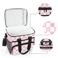 thumbnail image 6 of FORMRS Insulated Cooler Bag 24 Cans Capacity Soft Leakproof Lunch Box with Side Pockets, Pink Checkered Heart, 6 of 7