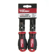 Hyper Tough 2 Piece Stubby Screwdriver Set, 4 inch