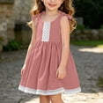 thumbnail image 5 of Toddler Girl Sleeveless Dress Cotton Summer Sundress Baby Casual Playwear Cute A-Line Dresses Pink 3-4 Years, 5 of 6