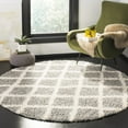 thumbnail image 4 of SAFAVIEH Layla Geometric Plush Shag Area Rug, Grey/Ivory, 4' x 6', 4 of 8