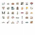 thumbnail image 3 of Retro Stickers City Decals Americana Stickers Music Stickers for Laptops Suitcases Notebooks, 3 of 9