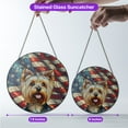 thumbnail image 5 of Patriotic Yorkshire Terrier Stained Glass Portrait American Flag Stained Glass Suncatcher Yorkie Dog Lover Gifts Window Hanging Sign Decor - 01010, 5 of 5
