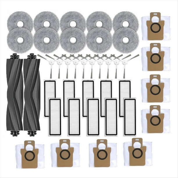 Kit de Accesorios de 40 Uds para Bot L10 Prime / L10s Pro / L10 Pro Robot Aspirador Cepillo Lateral Principal Filtro Piezas de Paño de Fregona