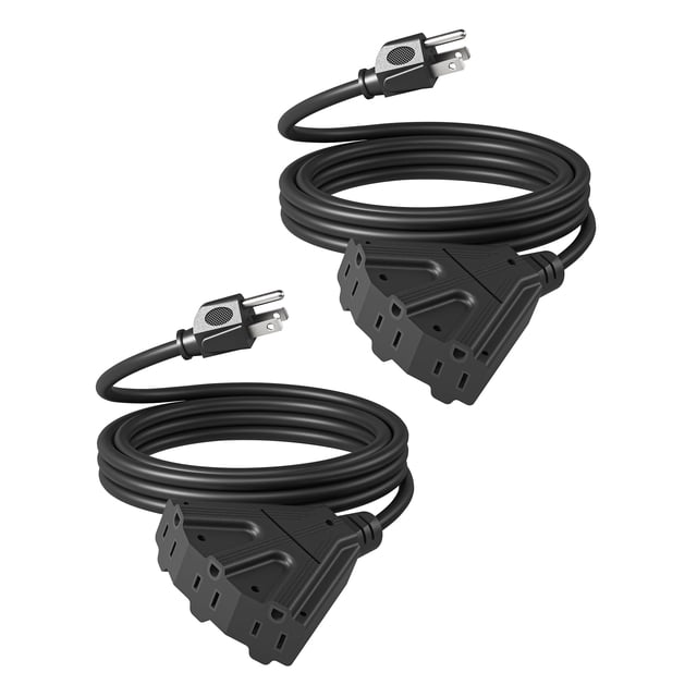 Cable de extensión DEWENWILS Tri-Tap 16/3 SJTW de 10 pies resistente a la intemperie