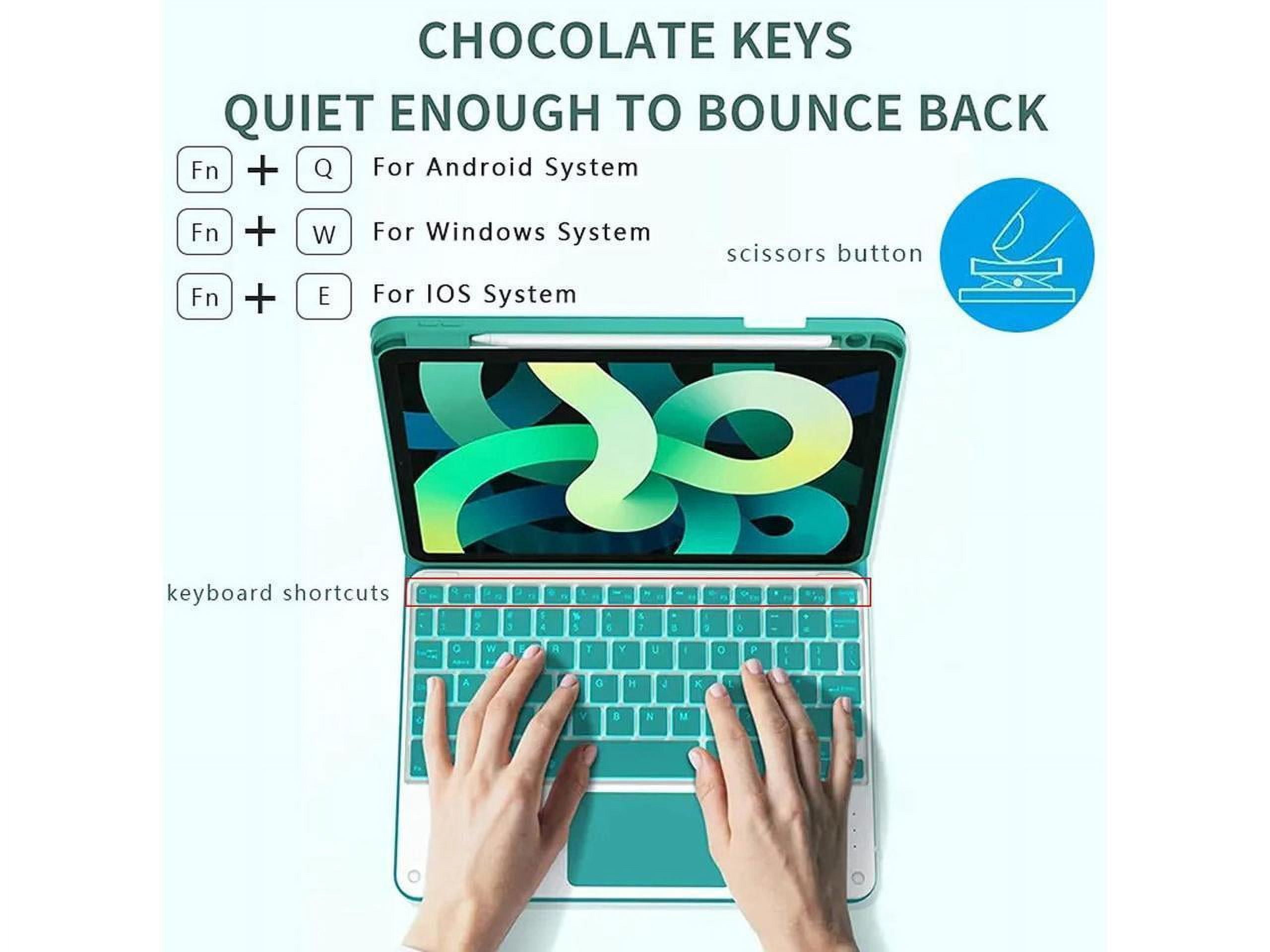 Touchpad Keyboard Case for iPad 10.2 inch 9th 8th 7th 2021/2020/2019, iPad Pro 10.5 inch/iPad Air 3 10.5, Smart Stand Cover with Detachable Wireless Magnetic Keyboard, Pencil Holder
