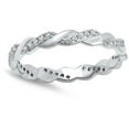 thumbnail image 4 of Eternity Twist Infinity Knot Clear Cubic Zirconia Ring .925 Sterling Silver Band White Female Size 5, 4 of 4