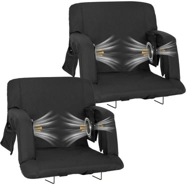 NAIZEA Cooling Fan Stadium Seat for Bleacher with Back Support, Portable and Lightweight Cooling Bleacher Seat with Backrest, 5 Reclining Positions, 5 Levels of Wind for Outdoor Sports Camping