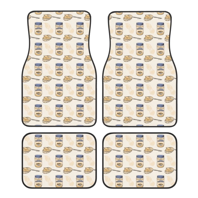Balery Peanuts Juego de 4 Alfombrillas para Auto, Revestimientos de Caucho Resistente, Diseño Antideslizante