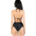 thumbnail image 2 of POSESHE Women's Regular & Plus Size Bikini, Jet Black Halter Bikini, 2 of 3