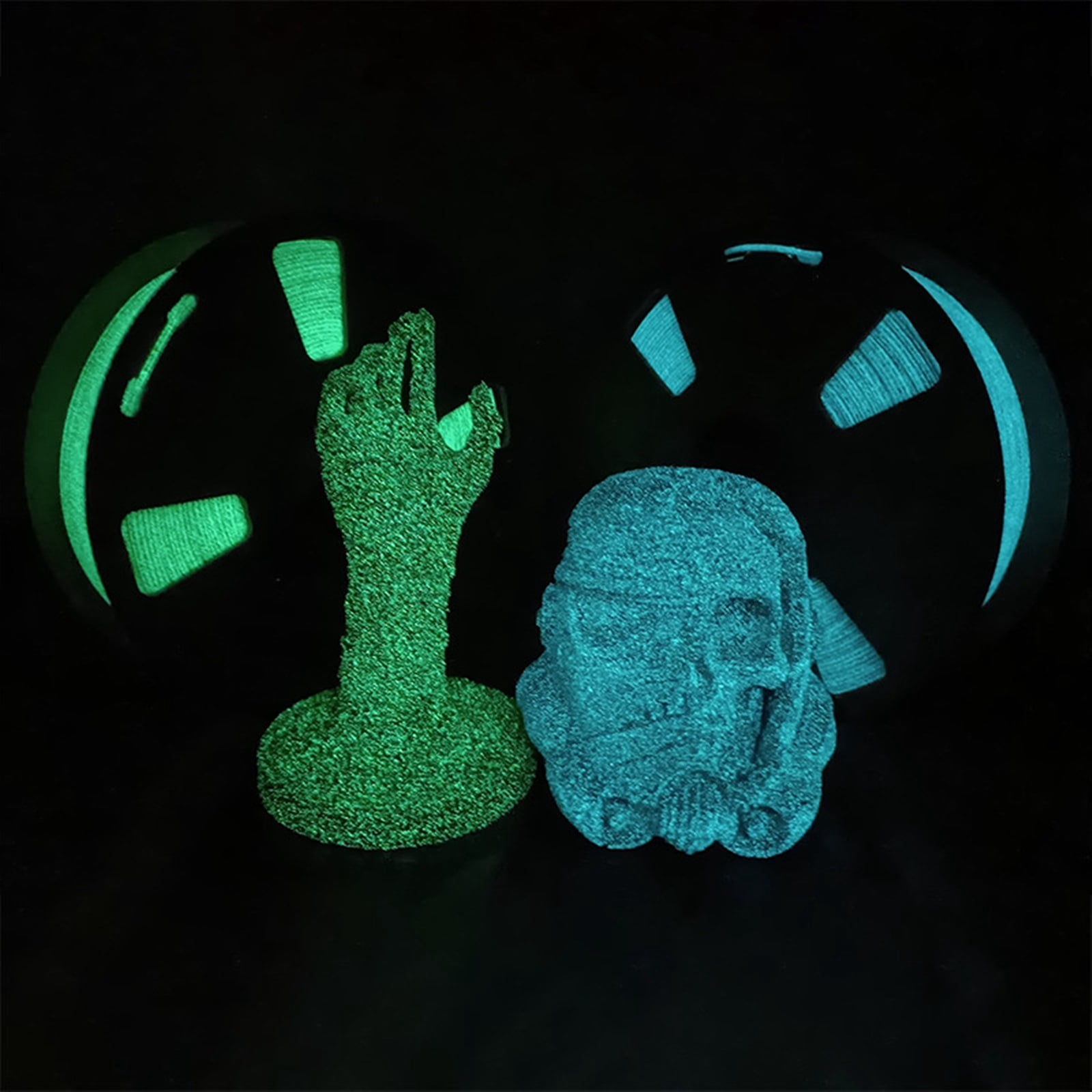 3D Printer PLA Filament with Glitter, Shining Glow In The Blue/Green, 1.75mm Filament 1KG/Spool for 3D Printing Consumables