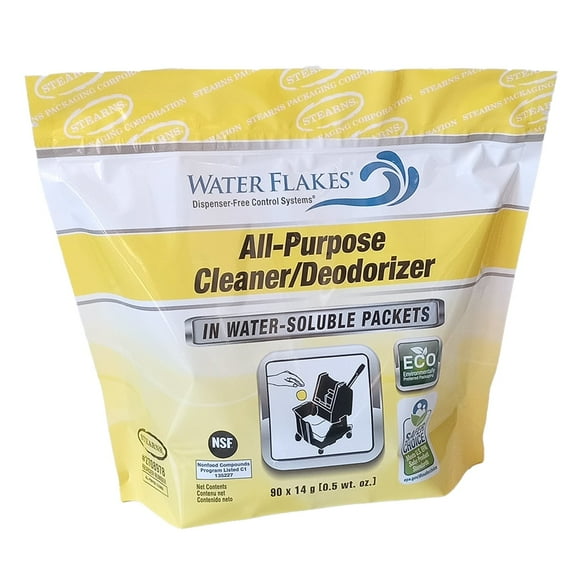 Stearns Water Flakes All-Purpose Cleaner/Deodorizer in Premeasured Packets (1 resealable bag per case - 90 x 0.5 oz. packets)