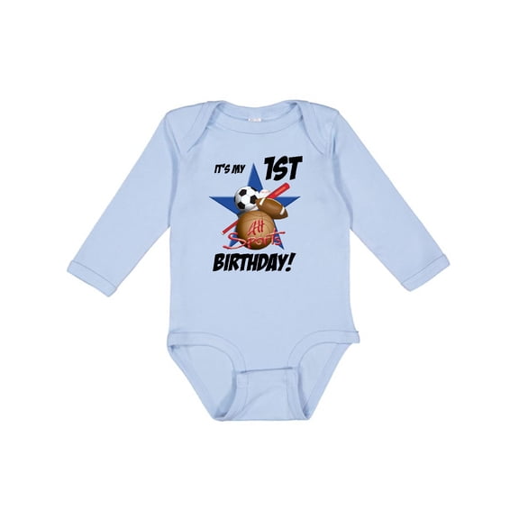 Inktastic 1st Birthday All Stars Boys Long Sleeve Baby Bodysuit