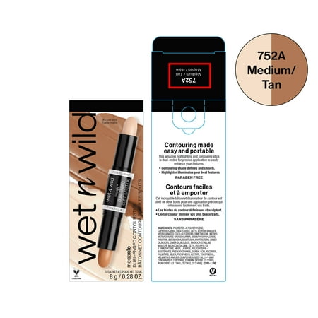 wet n wild MegaGlo Dual-Ended Contour Stick Medium/Tan, Cruelty-Free