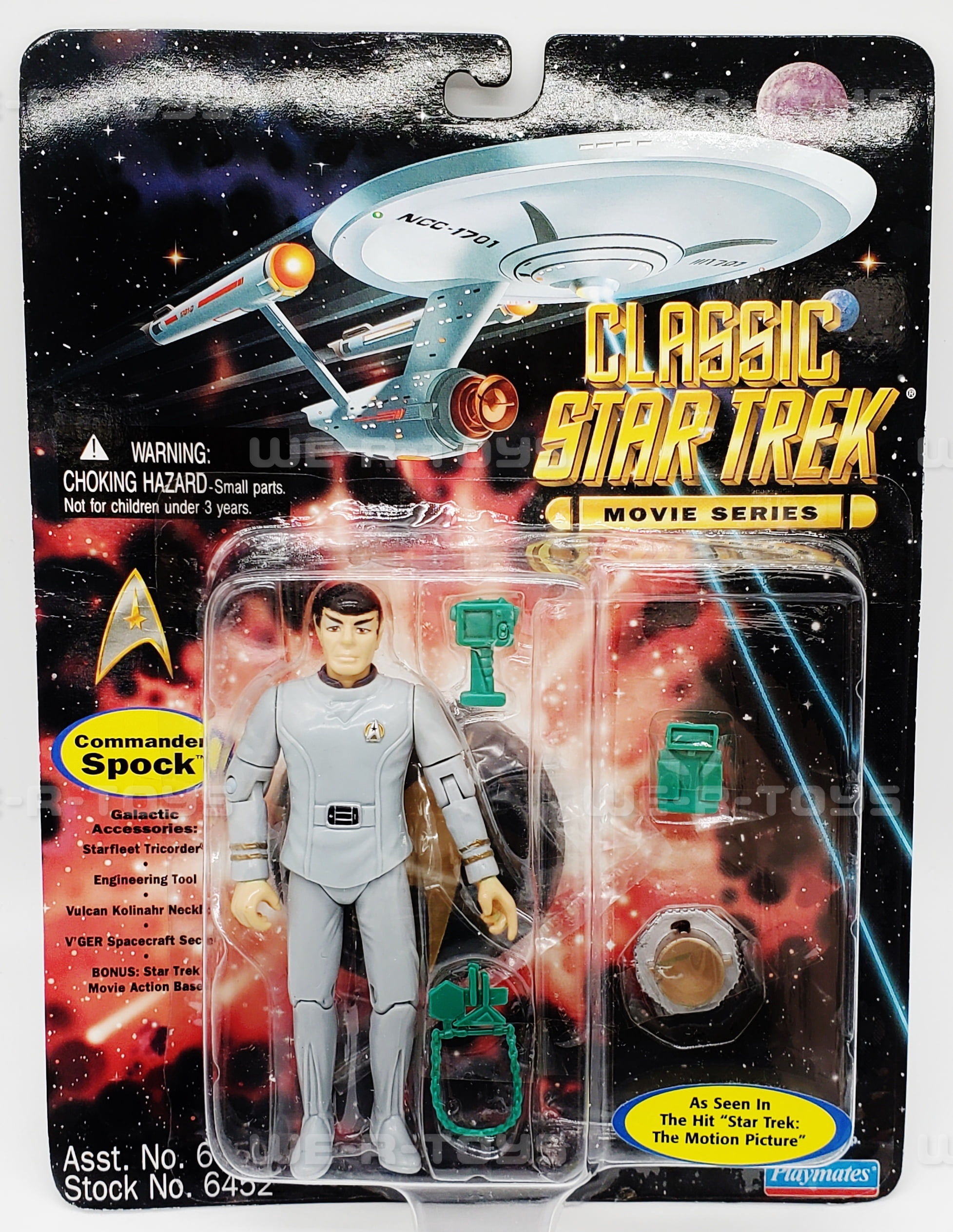 Star Trek Classic Commander Spock Action Figure - Art Asylum 2003 Series, Mint On Card With Accessories
