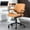 Orange, variant on Home Office Chair with Wheel, Mid Century Modern Desk Chairs, Adjustable Height Arm Chair with Walnut Back, PU Leather Task Chair Vanity Chair for Home Office, Reading Room, Black