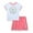 White Pink Heart, variant on RBX Girls Skirt Set - 2 Piece Short Sleeve Performance Graphic T-Shirt and Skorts for Girls (7-12)
