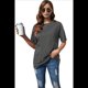 thumbnail image 2 of Camiseta Básica de Corta con Cuello en V, Gris Oscuro, XL, 2 of 5