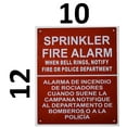 thumbnail image 2 of Sprinkler FIRE Alarm When Bell Rings NOTIFY Bilingual Sign with English & Spanish Text Sign (Reflective !!,Aluminium, RED Background, 10X12 inch)(ref-2022-4), 2 of 4