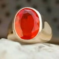 thumbnail image 4 of Natural Red Garnet Ring, 925 Pure Silver Ring, Men's Signet Ring, Oval Cut Gemstone Ring, Rose Gold Band Ring, Red Gemstone, Gift For Him***, 4 of 4