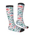 thumbnail image 3 of Picia Women Crew Soft Moisture-wicking Socks Colorful Shark Pattern Design Cotton Socks, One Size fit All, 3 of 9