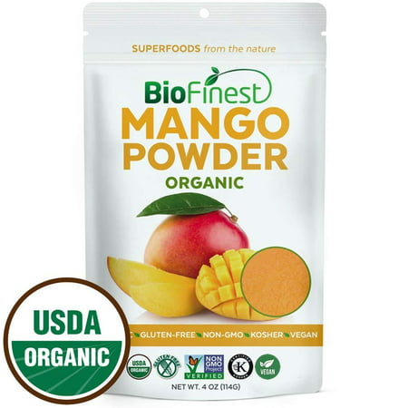 Biofinest Mango Powder - 100% Pure Freeze-Dried Antioxidants Superfood -USDA Certified Organic Vegan Raw Non-GMO - Alkalizes Body Boost Digestion - For Smoothie Mix Beverage Blend (4oz Resealable