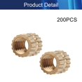thumbnail image 4 of HUGFEGWE M4x5mm Female Thread Knurled Nuts,200PCS Hx5mm OD Brass Threaded Insert Embedment Nuts Hydraulic Welded Joint Injection Molding Assortment Kit for 3D Printing Injection Molding CJB91-25028, 4 of 8