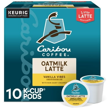 Caribou Coffee, Vanilla Vibes Oatmilk Latte One Step Latte Medium Roast K-Cup Coffee Pods, 10 Count