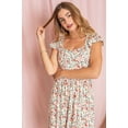 thumbnail image 4 of Ditsy Floral Flutter Cap Sleeve Square Neck Midi Dress | S-3X, 4 of 33