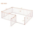 thumbnail image 3 of Full Size Montessori Floor Bed for Kids, Metal Floor Bed Frame with Fence and Door, Bed Frame for Kids Toddlers,Box Spring Needed, Pink, 3 of 9