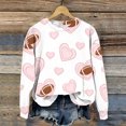 thumbnail image 7 of Women Rugby Football Print Crew Neck Sweatshirt Long Sleeve Loose Pullover Top Fashion Casual Loungewear Shirt for Home & Spring Autumn Daily Streetwear S-5XL White, 7 of 7