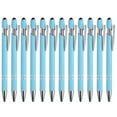 thumbnail image 1 of Unique Bargains Ballpoint Pen with Stylus Tip Metal Pen Black Ink 1.0mm Medium Point Stylus Pen Style 1, Light Blue 12 Pack, 1 of 5