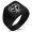 Black, variant on Stainless Steel Biohazard Love Heart Geometric Pattern Biker Style Polished Ring