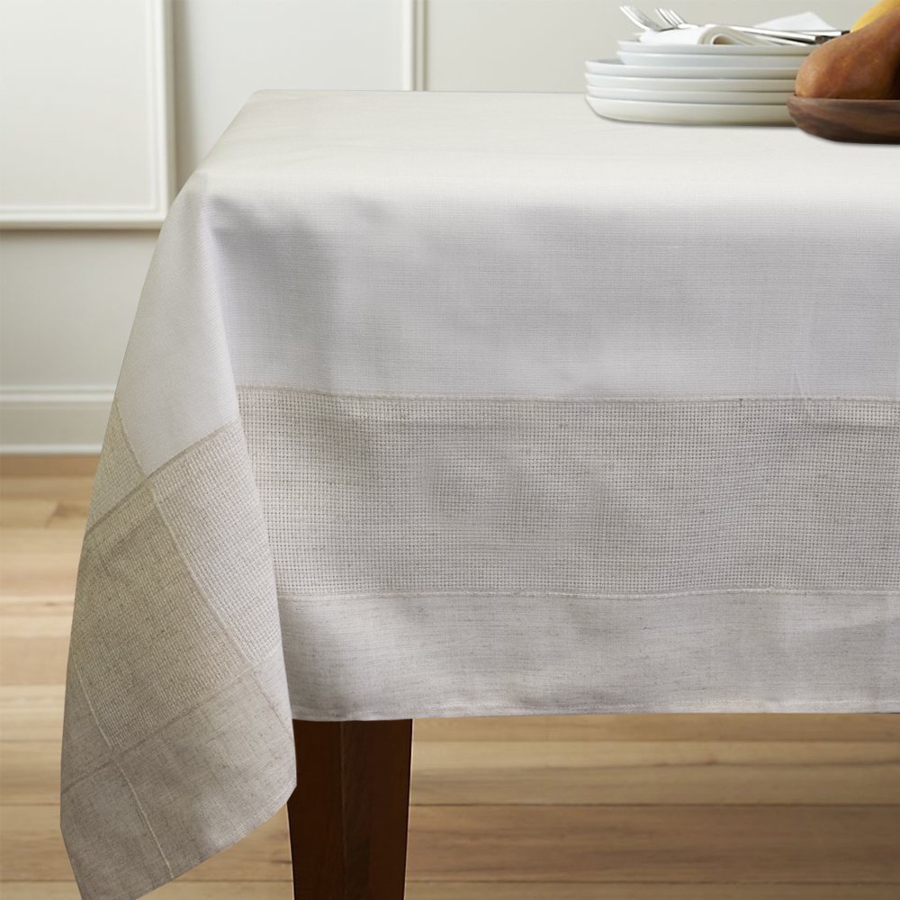 Bohemia Collection Polyester Fabric Faux Linen Tablecloth 60" x 84"