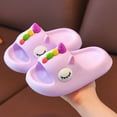 thumbnail image 2 of TOWED22 Girls Slippers Flip Flops Summer Cushion Thick Sole Large Bow Cute Platform Cloud Slides Home Sandals(Purple,11.5), 2 of 6