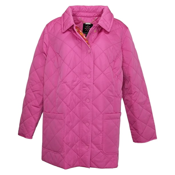 Isaac Mizrahi Live! Women's Sz 2XT Quilted Barn Jacket with Printed ...