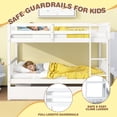 thumbnail image 3 of SESSLIFE Twin Over Twin Bunk Bed with Trundle, Wood Convertible Bunk Bed Frame with Guardrails and Ladder, No Box Spring Needed, Space-Saving Bunk Bed for Bedroom, Dorm, Guest Room, White, 3 of 9