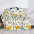 thumbnail image 3 of Fotbe Childish Dinosaur Manta de Franela con Estampado, Manta Ultrasuave para Cama, Sofá, Auto, Hipoalergénica y Antibolitas-40"x30", 3 of 6