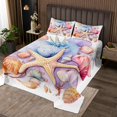 thumbnail image 1 of YST Starfish Bedspread Set - Ocean Marine Themed Quilt Set with 2 Pillowcases, King, 1 of 3