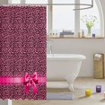 thumbnail image 3 of Manfei Wild Cheetah Animal Pattern Shower Curtain 72Wx72L,Pink Coquette Bowknot Bathroom Curtain, 3 of 5