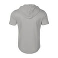 thumbnail image 5 of MIXUE Shirts For Men Summer Solid Color Hooded Zipper Short Sleeve Slim Fit Casual Pullover Tops T-shirts Activewear,Gray,XXL, 5 of 5