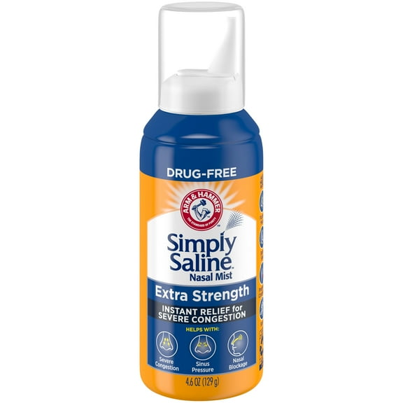 ARM & HAMMER Simply Saline Extra Strength Nasal Mist 4.6oz- Instant Relief for SEVERE Congestion- One 4.6oz Bottle