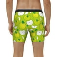 thumbnail image 4 of Picia Green Apple Pattern Men's Athletic Long Leg Briefs , Performance Stretch Underwear，Moisture-Wicking, 4 of 7
