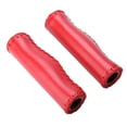 thumbnail image 2 of 1 par de empuñaduras de manillar de bicicleta de PU cosidas a mano con enchufe (rojo), 2 of 10