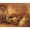 thumbnail image 2 of Josef Danhauser 18x15 Gold Ornate Wood Frame and Double Matted Museum Art Print Titled - Company Scene (1844), 2 of 4