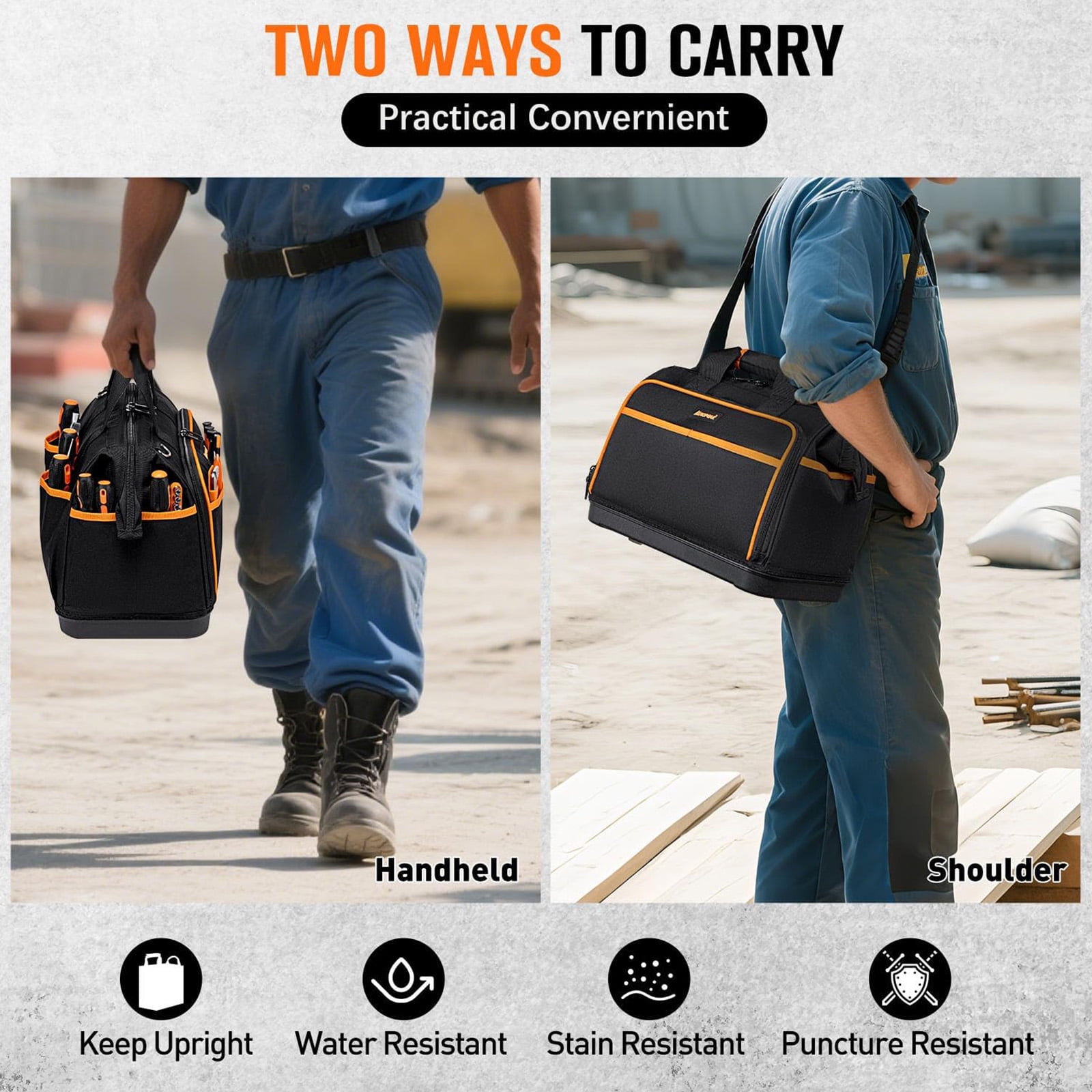 17inch Tool Bag Pouches Heavy Duty Tools Utility Pouches Multipurpose Storage Organization Storage Bags for Screwdriver