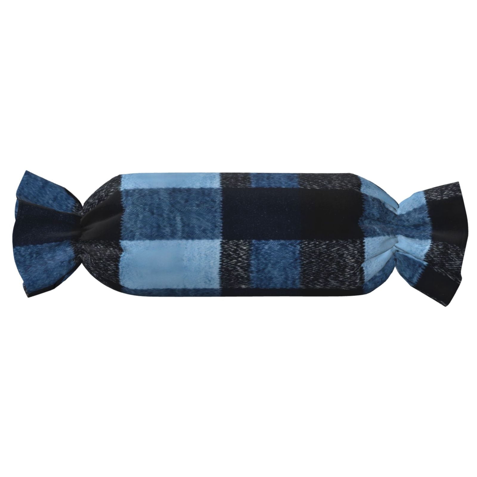 Candy Throw Pillow Travel Cervical Pillow Cylindrical Neck Body Cushion With Insert For Bed Couch Home Decor 9.8x24.4in Midnightblue Buffalo Plaid Check Tartan Scotland_1